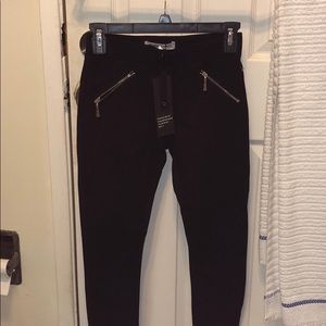Black Leggings w/ Faux Zippers